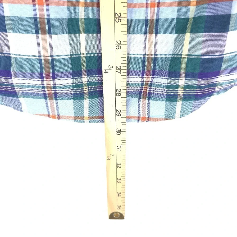 Ralph Lauren Men S Slim Fit Stretch Oxford Green Plaid Shirt Button Flesh Pony‎